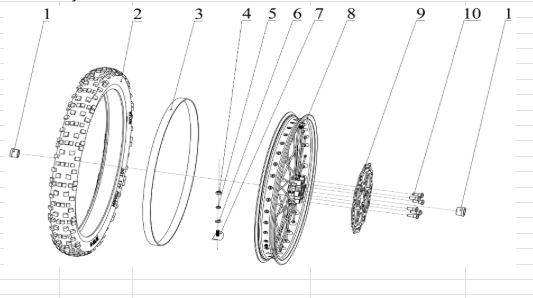FRONT WHEEL ASSEMBLY Diagram